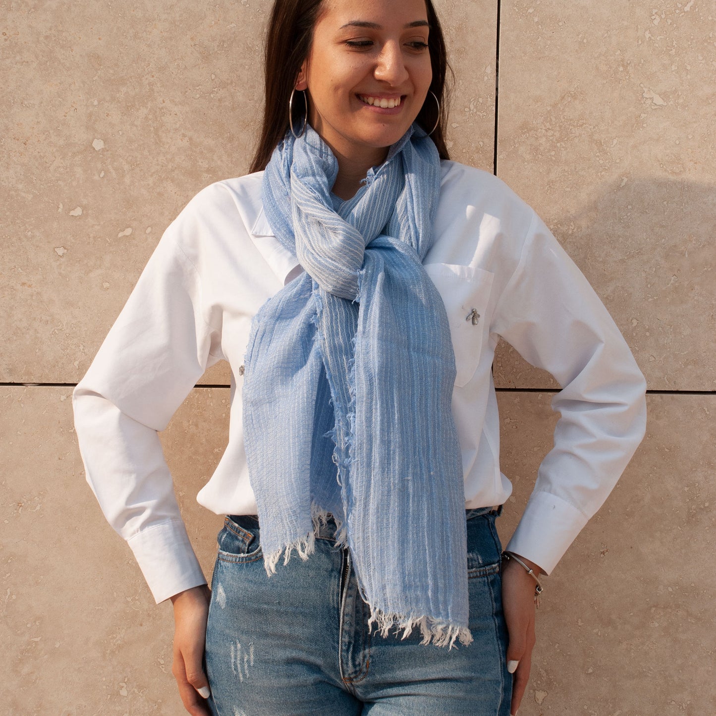 Keten & Pamuklu Şal - Lavanta