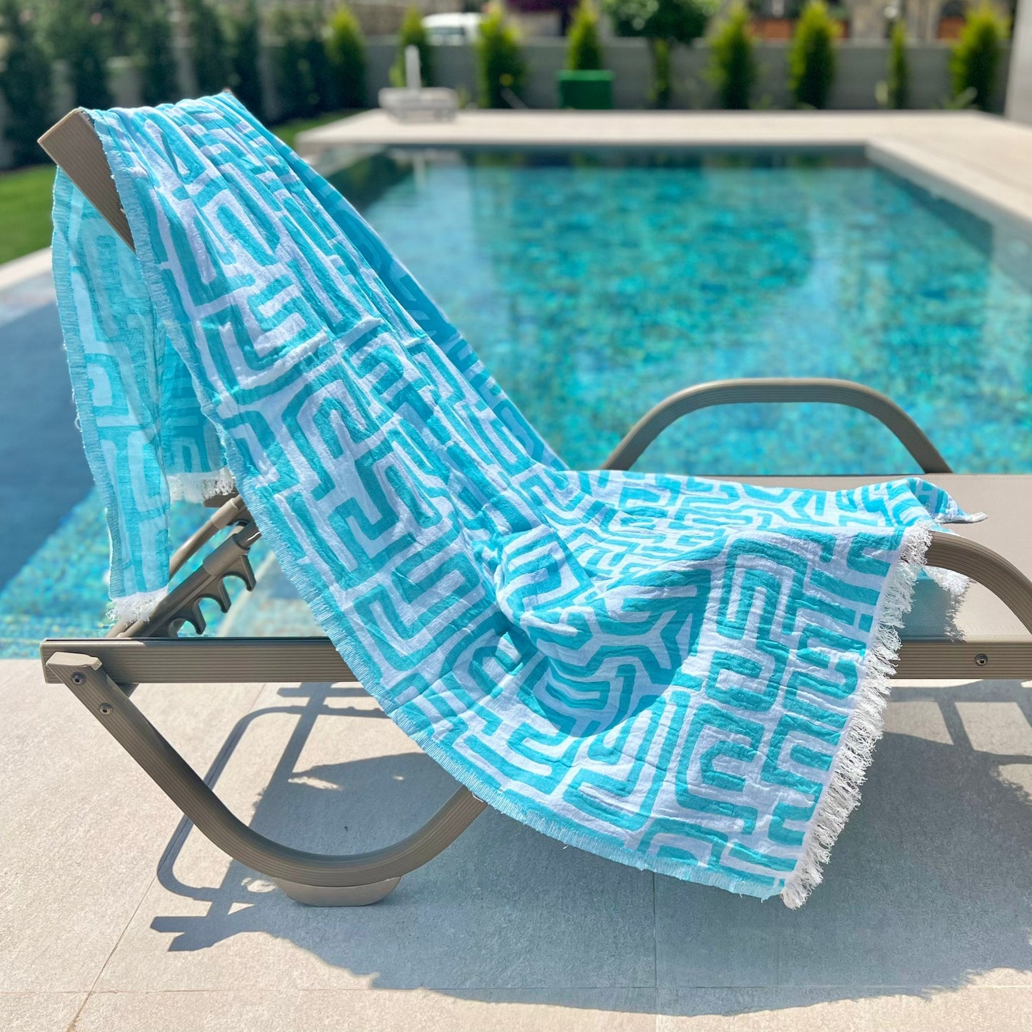 Geometrik Desenli Peştemal Havlu