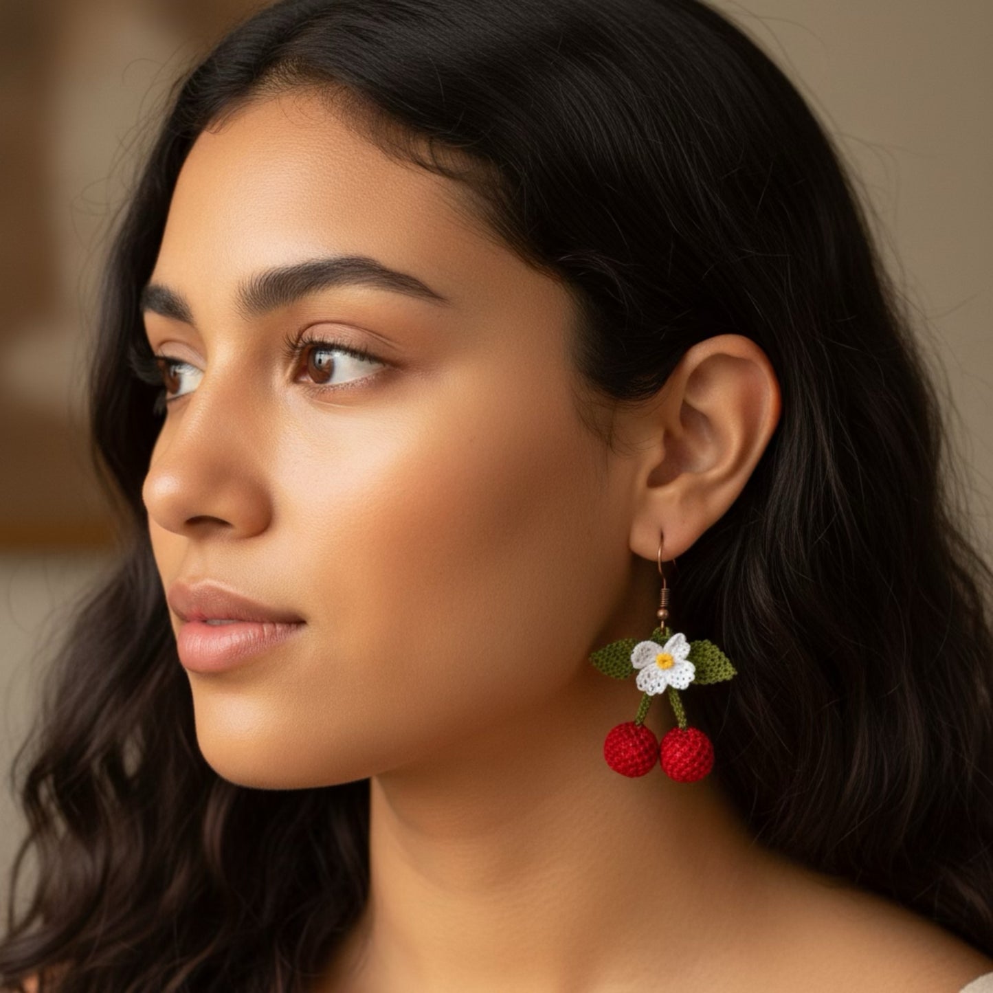 Kırmızı Kiraz Küpe