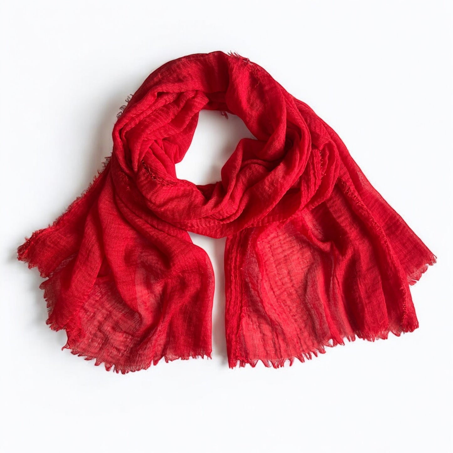 Kırmızı Pamuklu Şal