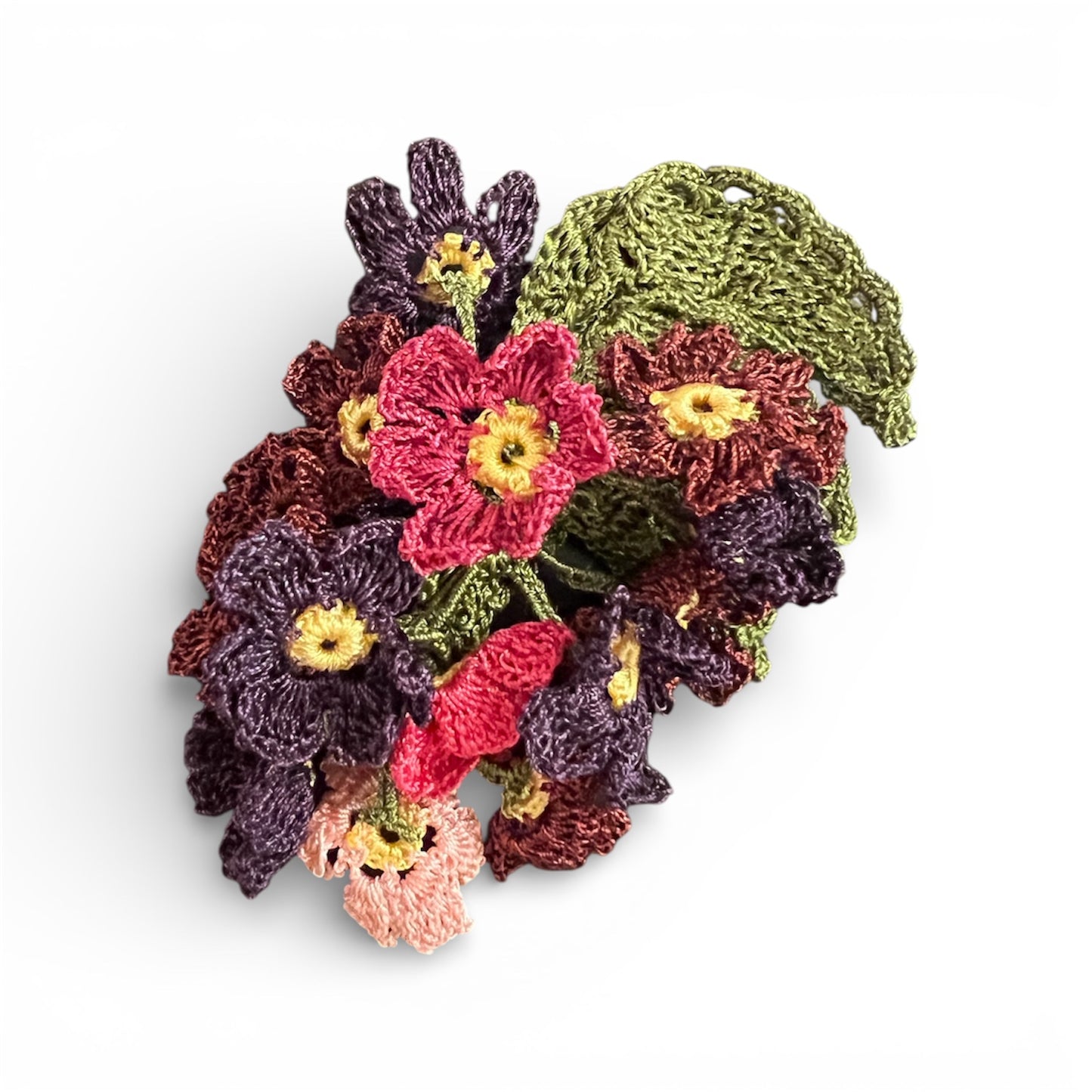 Çok Çiçekli Oya Broş
