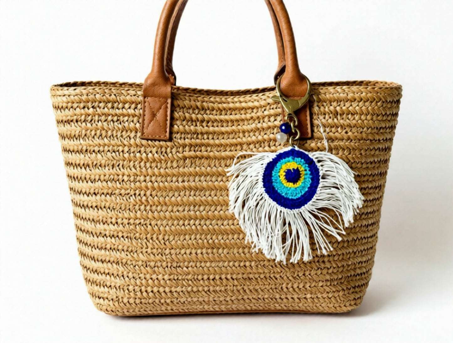 Nazar Boncuğu Oya Çanta Süsü