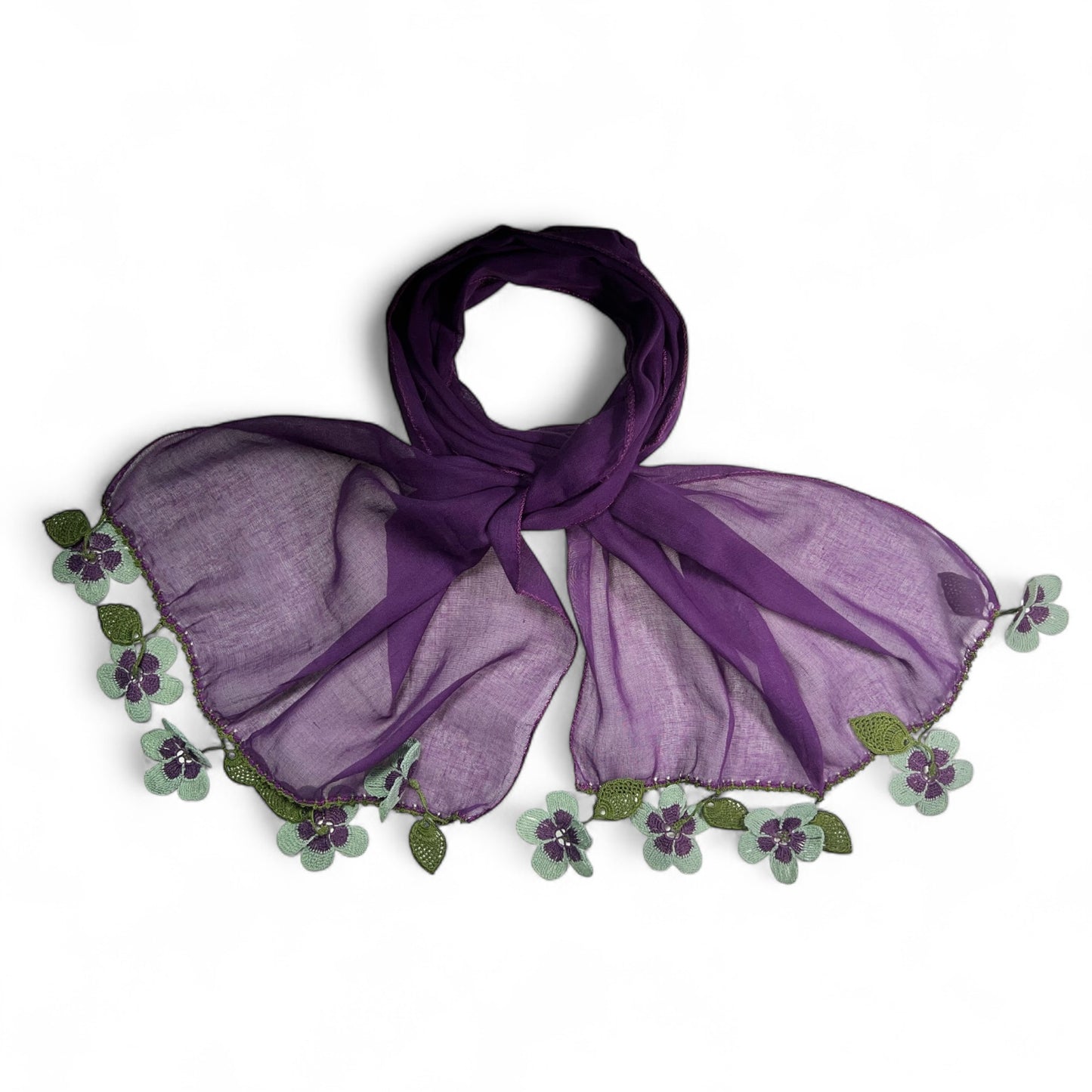 Yonca Oyalı Mor Fular