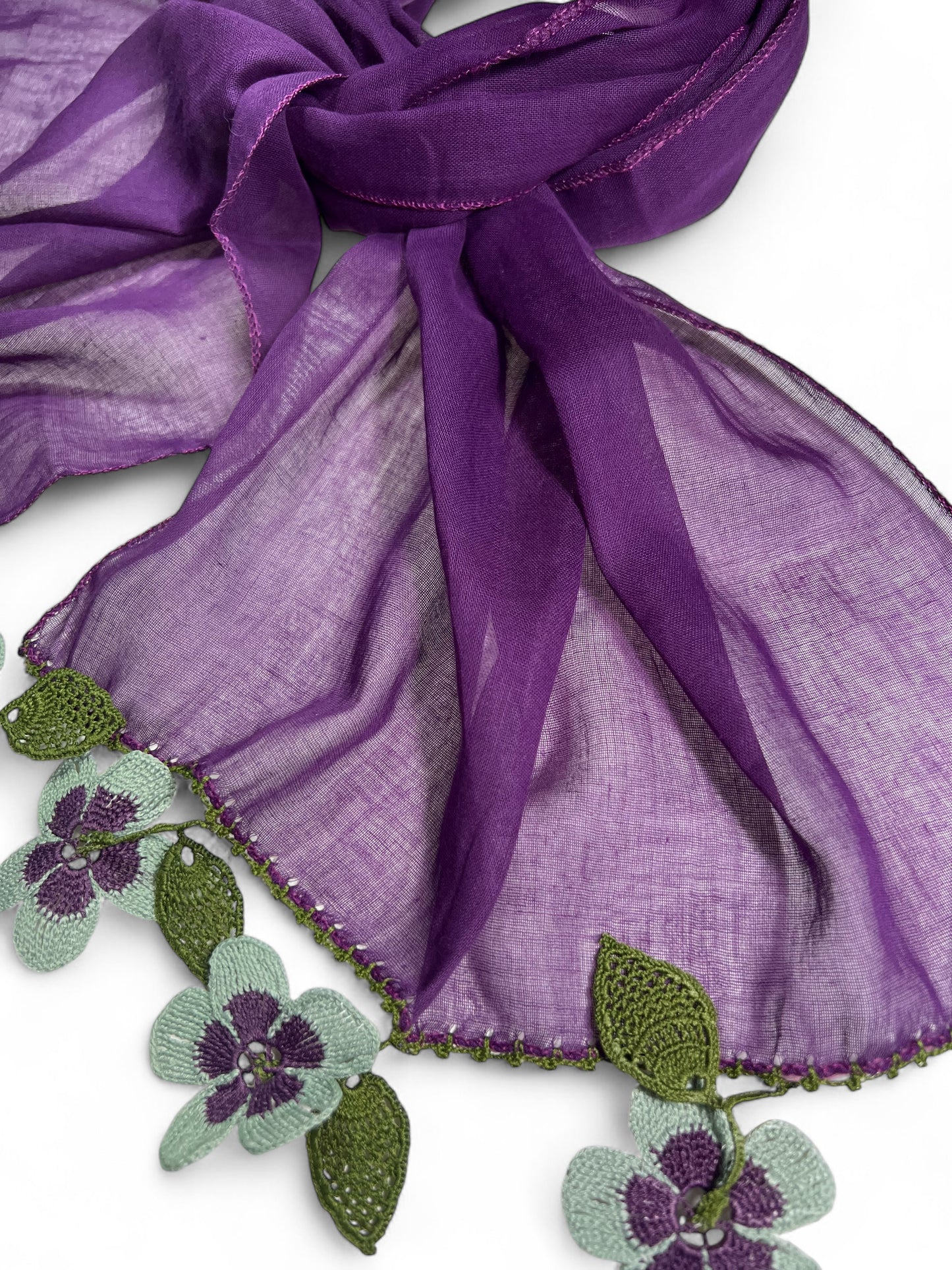 Yonca Oyalı Mor Fular