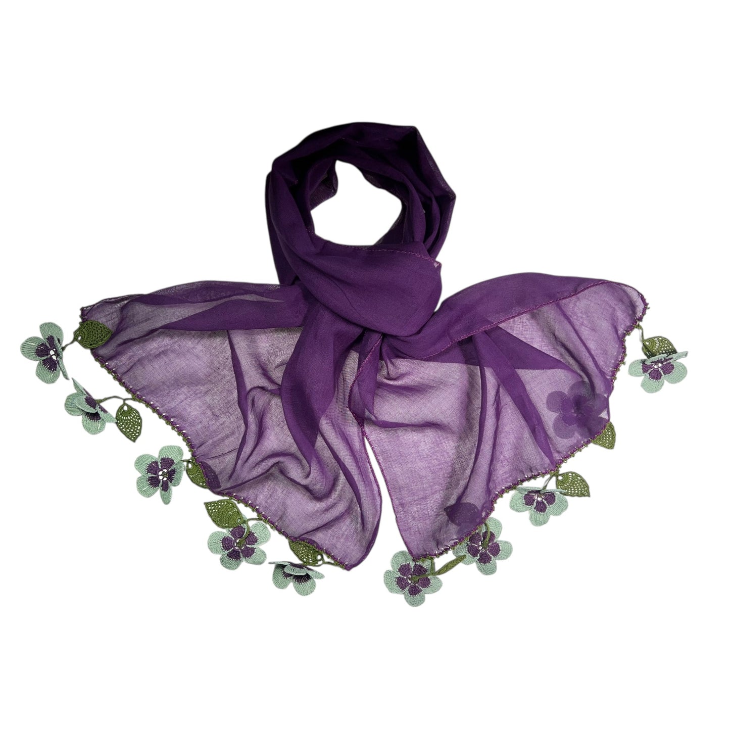 Yonca Oyalı Mor Fular