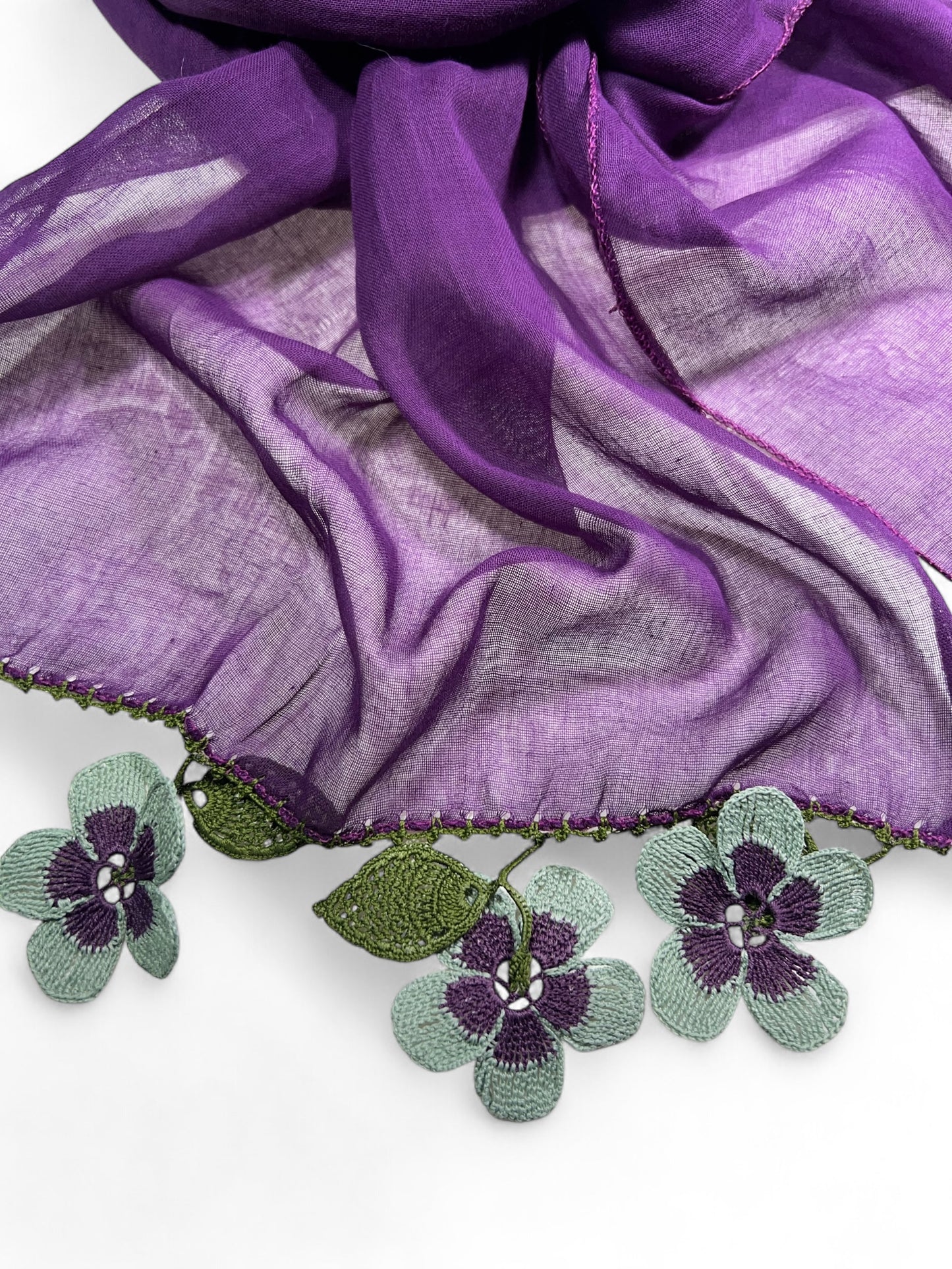 Yonca Oyalı Mor Fular